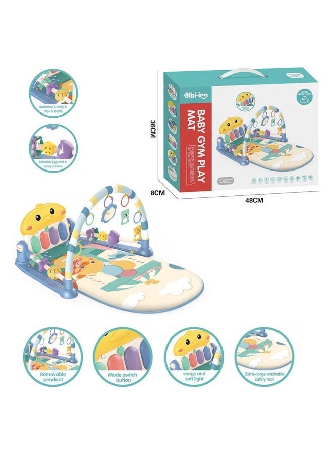 Bibi-inn Baby Gym Play Mat with Funny Pedal Piano and Hanging Toys - Image 2