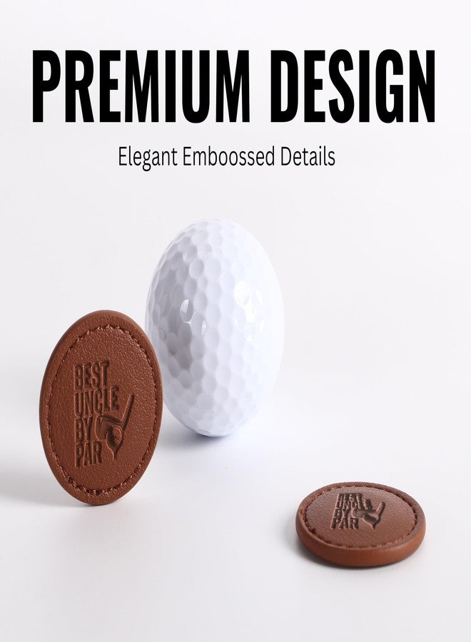 CybGene Uncle Gifts for Men Golf Ball Markers (Tan, Set of 2), Uncle Leather Golf Markers Golf Accessories, Birthday, Christmas - Image 5