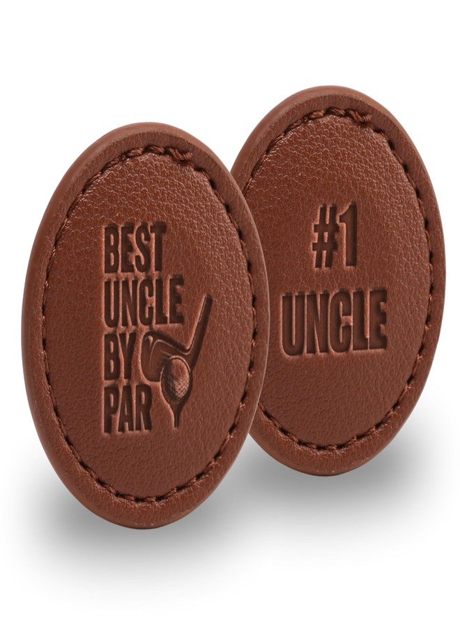 CybGene Uncle Gifts for Men Golf Ball Markers (Tan, Set of 2), Uncle Leather Golf Markers Golf Accessories, Birthday, Christmas - Image 1