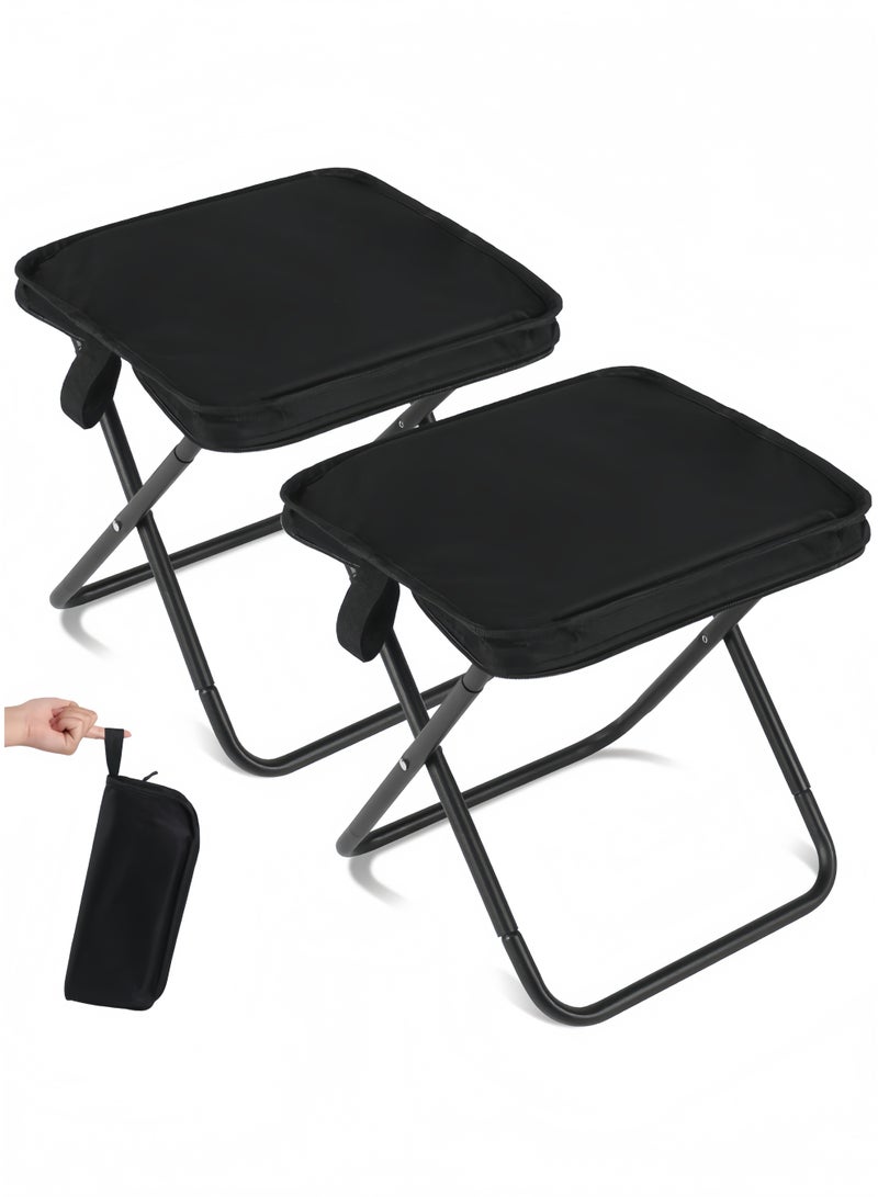 جيجيرو كرسي محمول قابل للطي من قطعتين، كرسي صغير محمول للبالغين، صيد السمك، المشي لمسافات طويلة، البستنة والشاطئ مع حقيبة حمل، يتحمل حتى 120 كجم، لون أسود - Image 1