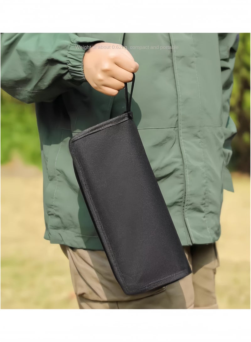 جيجيرو كرسي محمول قابل للطي من قطعتين، كرسي صغير محمول للبالغين، صيد السمك، المشي لمسافات طويلة، البستنة والشاطئ مع حقيبة حمل، يتحمل حتى 120 كجم، لون أسود - Image 2