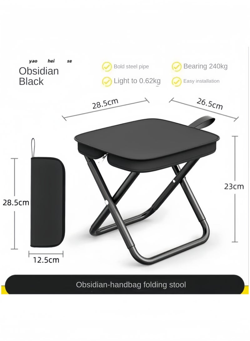 جيجيرو كرسي محمول قابل للطي من قطعتين، كرسي صغير محمول للبالغين، صيد السمك، المشي لمسافات طويلة، البستنة والشاطئ مع حقيبة حمل، يتحمل حتى 120 كجم، لون أسود - Image 3