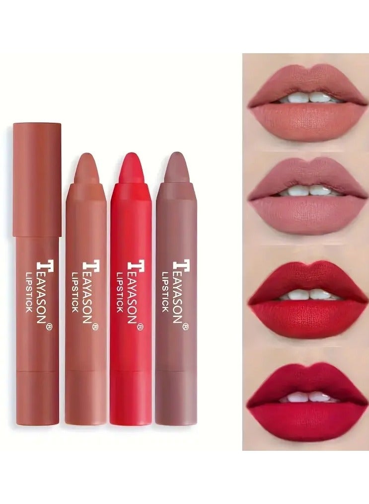 TEAYASON أحمر شفاه غير لامع ضبابي، ملمع شفاه مرطب، سهل التلوين، ملمع شفاه، قلم أحمر شفاه دوار، هدايا عيد الحب - Image 3
