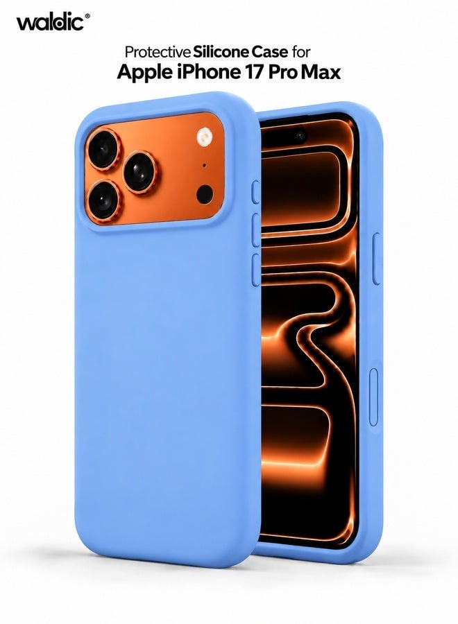 Waldic Apple iPhone 17 Pro Max Premium Silicone Case Thin Protective Back Cover with Camera and Drop Protection Winter Blue - Image 1