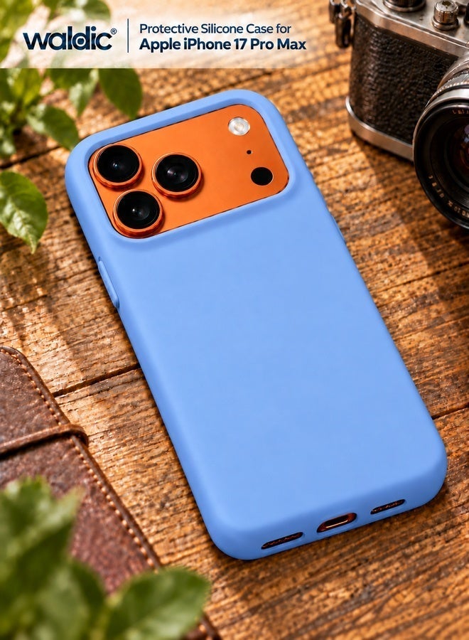 Waldic Apple iPhone 17 Pro Max Premium Silicone Case Thin Protective Back Cover with Camera and Drop Protection Winter Blue - Image 2