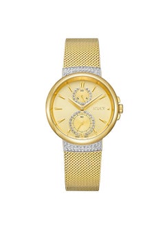 ECSTACY ECSTACY Women's Multi Function Champagne Sunray  Dial Watch - E23603-GMGC  - Image 1