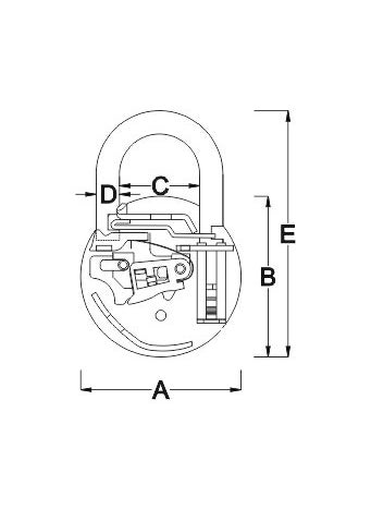 Harrison Harrison SC6000 0567 65mm Small Brass Round Padlock Brass and Metallic  - Image 2