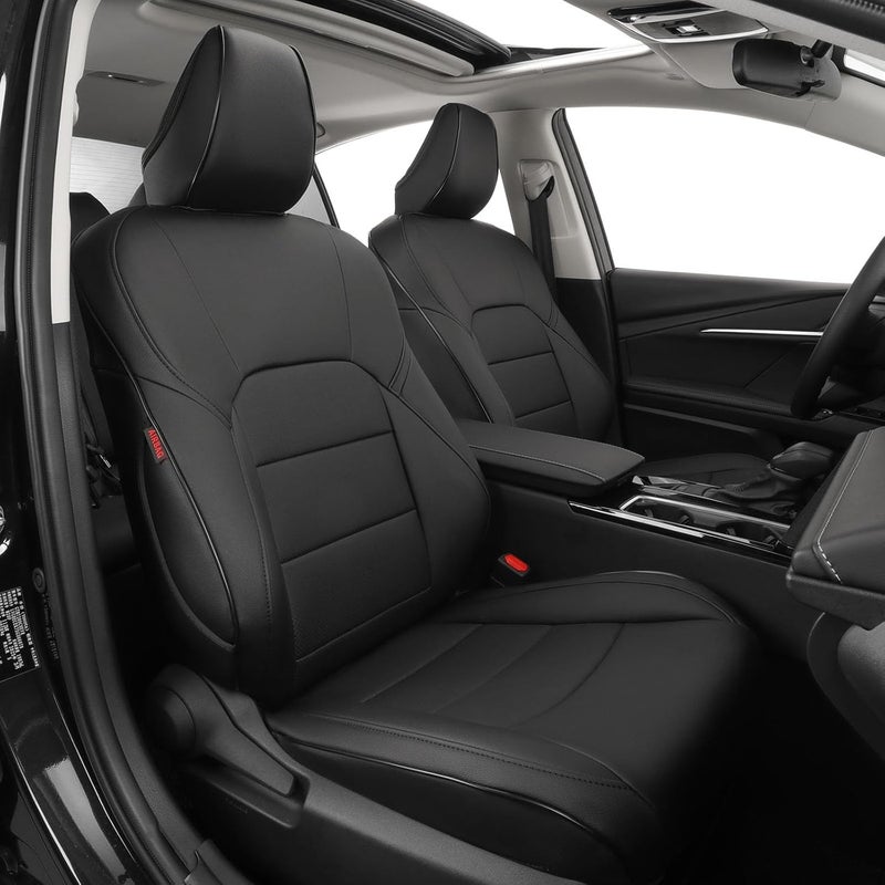 EKR Custom Fit Camry Car Seat Covers for Toyota Camry Hybrid LE, SE, SE Nightshade 2018-2024 - Full Set, Leather (Black) - Image 1