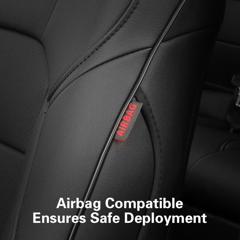 EKR Custom Fit Camry Car Seat Covers for Toyota Camry Hybrid LE, SE, SE Nightshade 2018-2024 - Full Set, Leather (Black) - Image 5