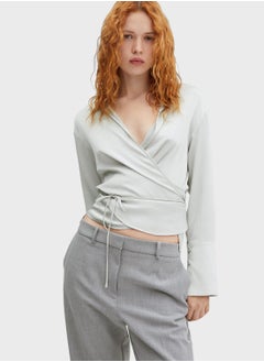 Tie Detail Wrap Crop Top