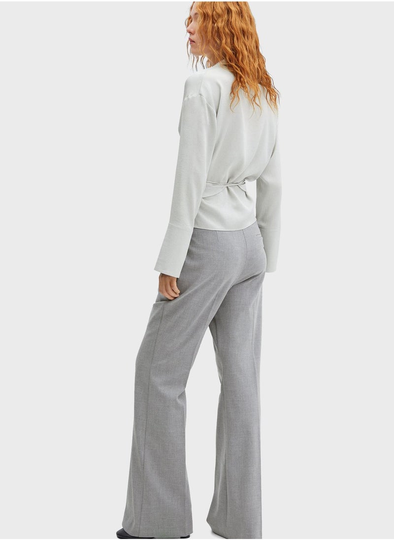 MANGO - Tie Detail Wrap Crop Top - Image 1