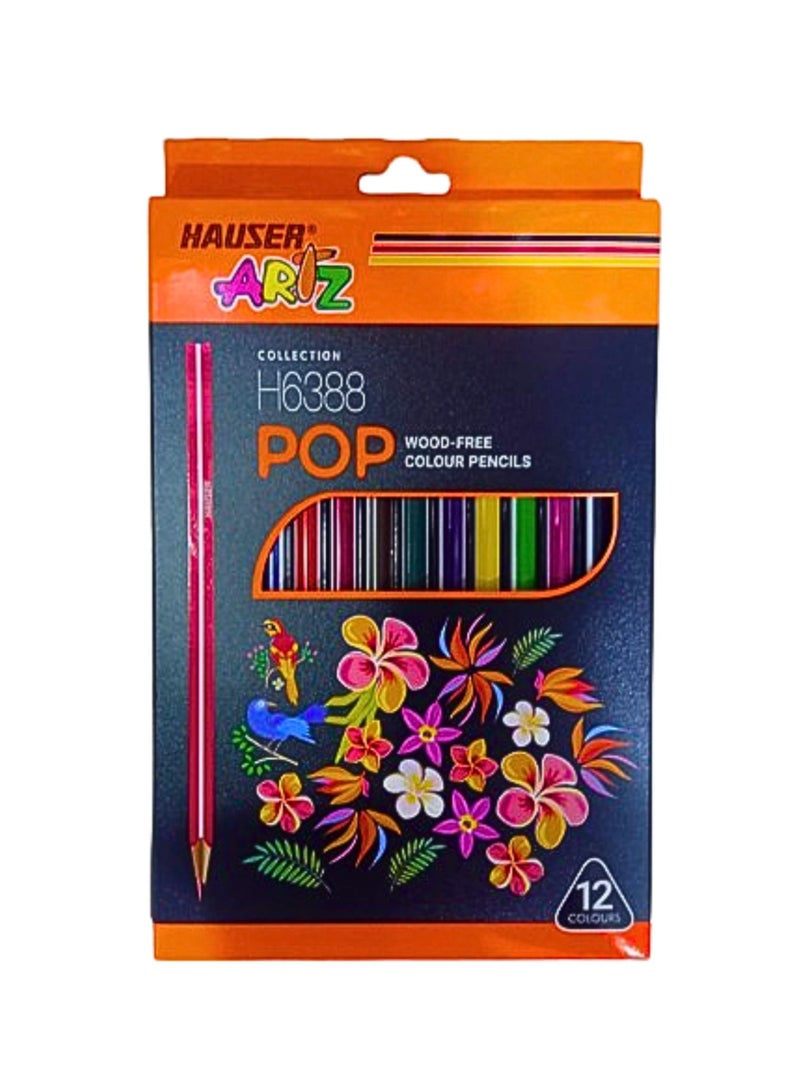 HAUSER Wood Free Colour Pensils Pop 12pcs - Image 1