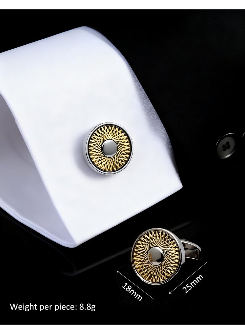 HomeNoor Classic Arc Spin Cufflinks, Elegant Formal French Cufflinks for Business, Wedding and Daily Wear, Stylish Shirt Cuff Links for Special Events, Perfect Gift Idea for Men & Women - Image 3