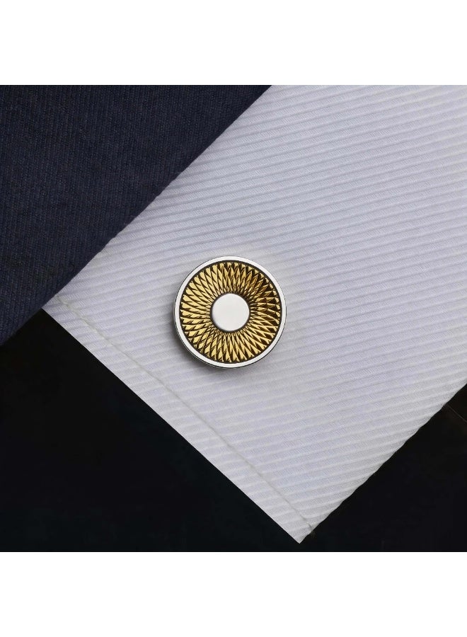 HomeNoor Classic Arc Spin Cufflinks, Elegant Formal French Cufflinks for Business, Wedding and Daily Wear, Stylish Shirt Cuff Links for Special Events, Perfect Gift Idea for Men & Women - Image 3