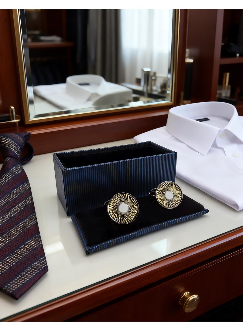 HomeNoor Classic Arc Spin Cufflinks, Elegant Formal French Cufflinks for Business, Wedding and Daily Wear, Stylish Shirt Cuff Links for Special Events, Perfect Gift Idea for Men & Women - Image 5