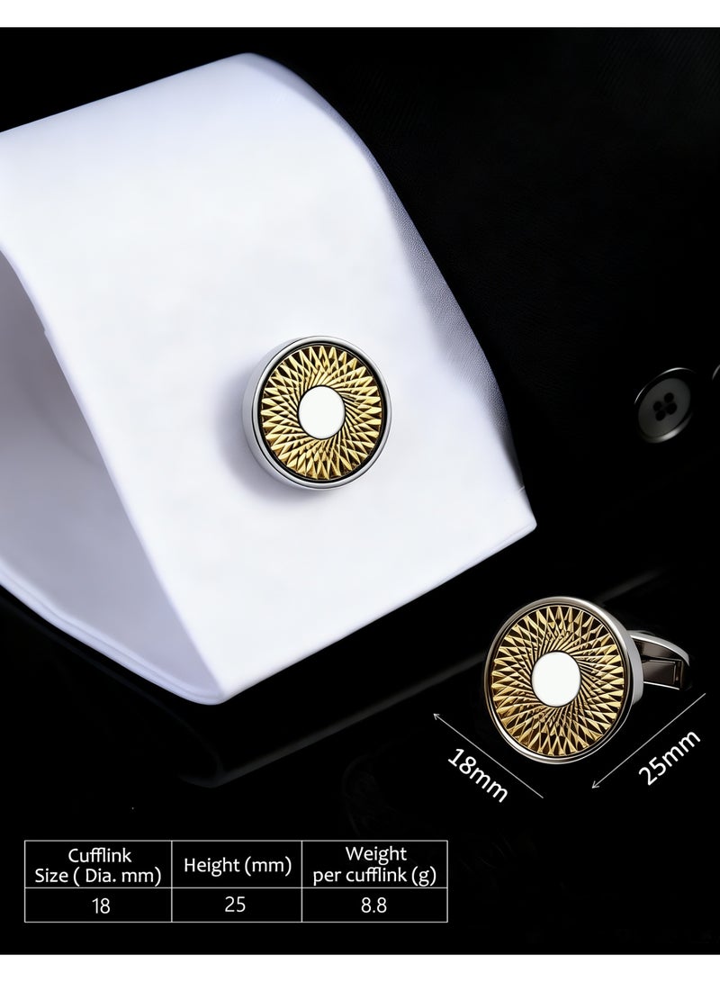 HomeNoor Classic Arc Spin Cufflinks, Elegant Formal French Cufflinks for Business, Wedding and Daily Wear, Stylish Shirt Cuff Links for Special Events, Perfect Gift Idea for Men & Women - Image 2