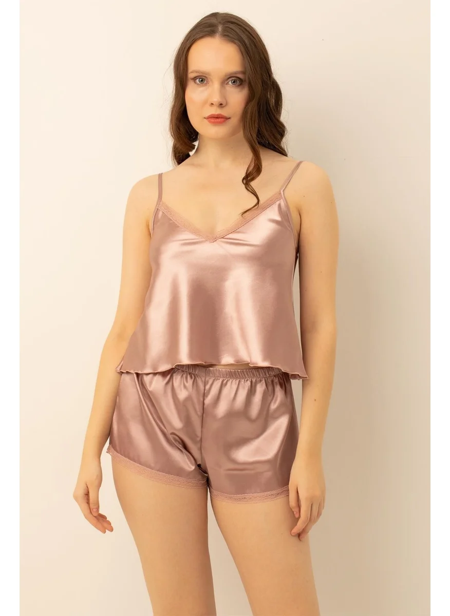 دو رى مى Satin Shorts Set