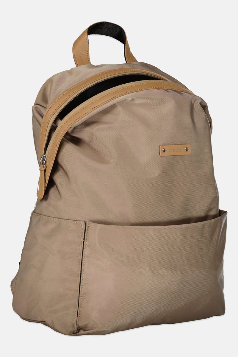 bebe Men Plain Backpack Bag 32 H x 40 L x 15 W cm, Tan - Image 3