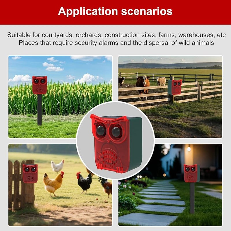 Solar Motion Sensor Alarm 129dB Loud Siren Dog Barking Gunshots Sound 4 Modes Home Security - Image 5
