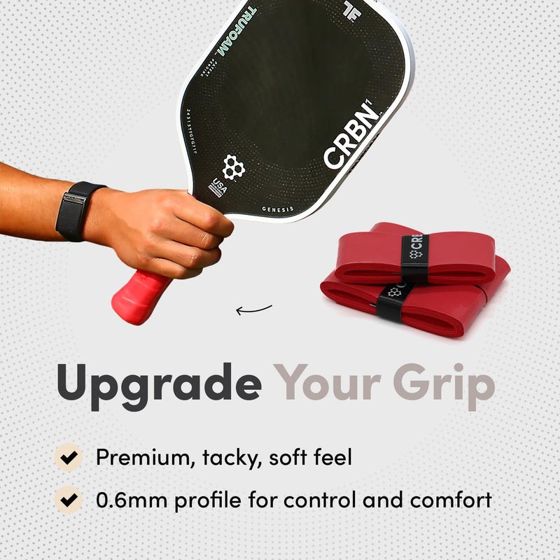 CRBN Drytec™ Overgrips - Pickleball Paddle Grip Tape - Absorbs Shock & Moisture - Image 2