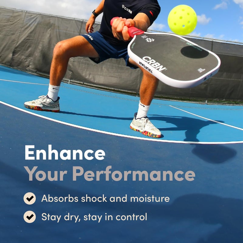 CRBN Drytec™ Overgrips - Pickleball Paddle Grip Tape - Absorbs Shock & Moisture - Image 3