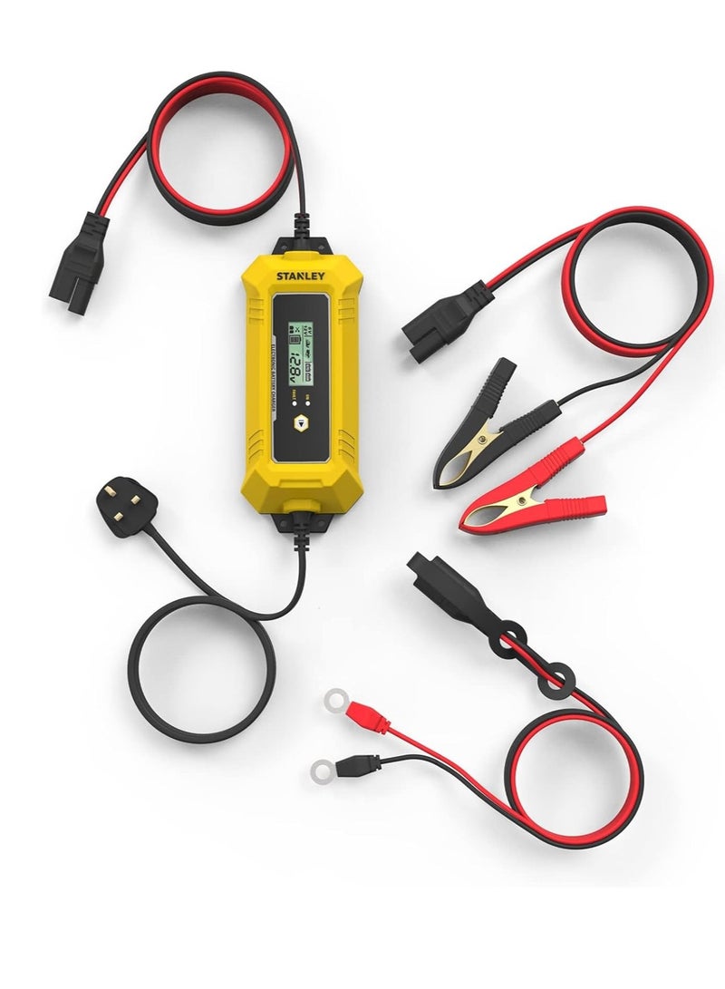 Stanley Stanley Automatic 8 Stage 12V/4A Car Battery Charger & Maintainer for All Types of 6-12V Lead Acid Batteries - SXAE00025GB  - Image 3