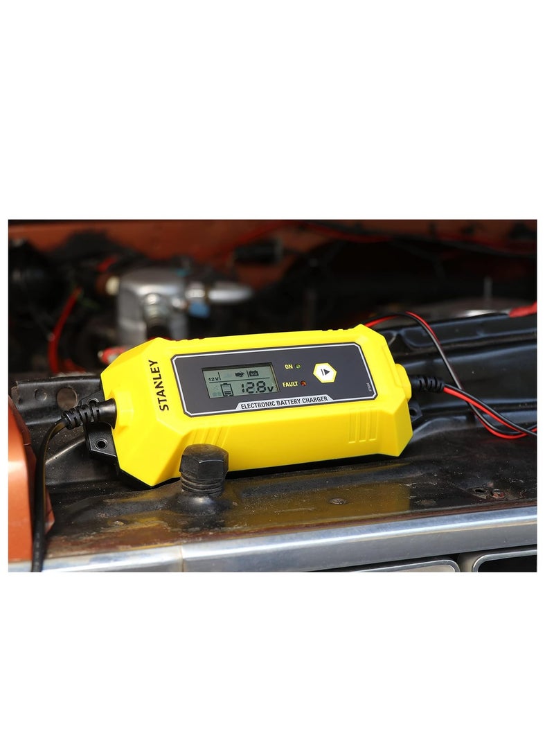 Stanley Stanley Automatic 8 Stage 12V/4A Car Battery Charger & Maintainer for All Types of 6-12V Lead Acid Batteries - SXAE00025GB  - Image 5