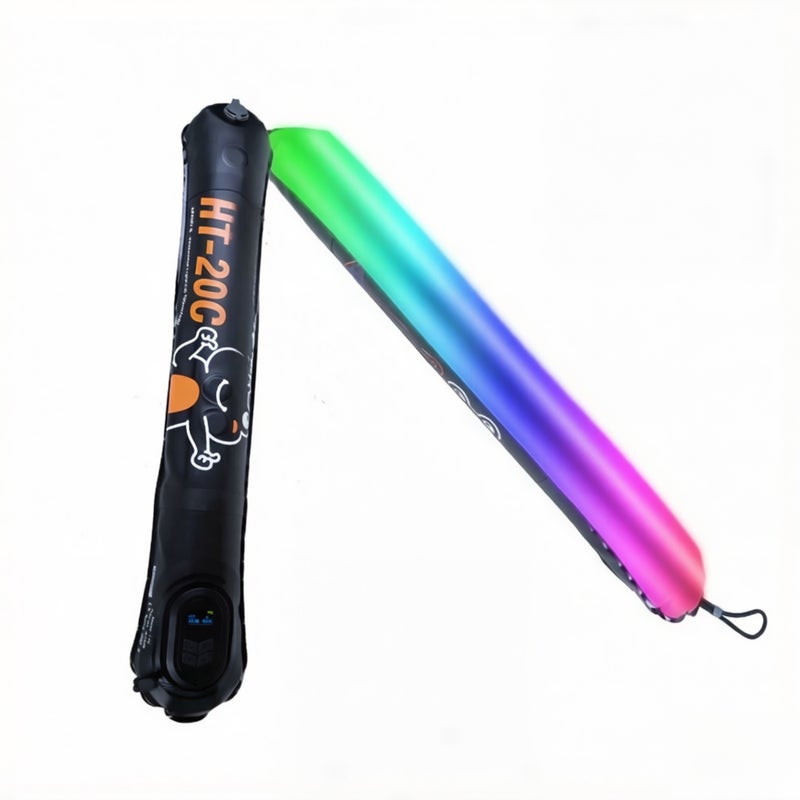 مصباح فيديو قابل للانتفاخ باللون RGB APARO H-20C 20 واط — عصي ضوئية LED شريطية من عمود هوائي محمولة اليد، قابل للتوهج من 2500 كلفن إلى 6500 كلفن، مع 20 تأثيرًا إضاءيًا مشهديًا، وبطارعة مدمجة، وامتصاص مغناطيسي، لتصوير المنتجات والصور الشخصية - Image 1
