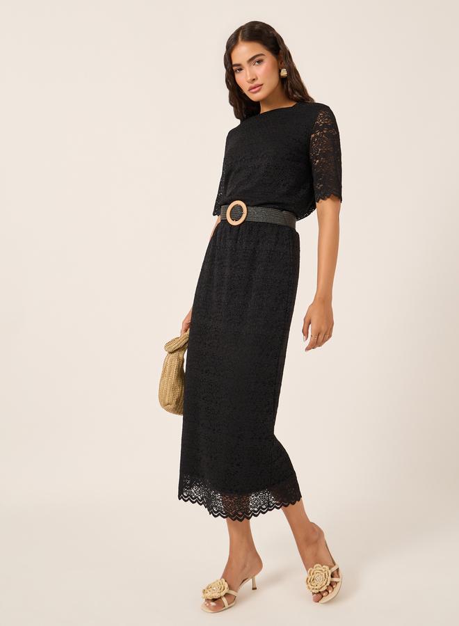 Styli Scalloped Hem Lace Top and Skirt Co-Ords  - Image 1