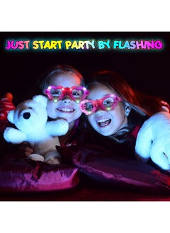 Wizme Wizme Flashing LED Light Up Goggles Glasses Toy Party Blinking LED Light Glasses Party Sunglasses Flashing Goggles for Kids Birthday Theme Costume Return Gift Items (Set of 24)  - Image 3