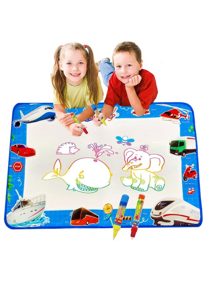 FunBlast Magic Coloring Mat for Kids - Washable Doodle Mat for Kids, Water Drawing Mat for Kids, DIY Reusable Coloring Mat for Kids, Aqua Doodle Mat for Kids (74 X 49 CM) Multicolor - Image 1