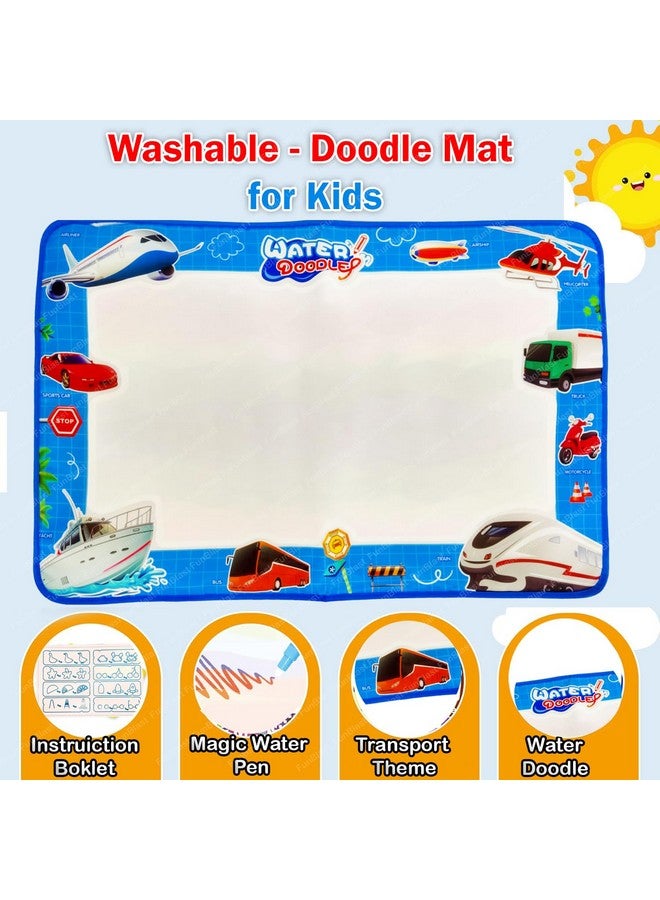 FunBlast Magic Coloring Mat for Kids - Washable Doodle Mat for Kids, Water Drawing Mat for Kids, DIY Reusable Coloring Mat for Kids, Aqua Doodle Mat for Kids (74 X 49 CM) Multicolor - Image 4