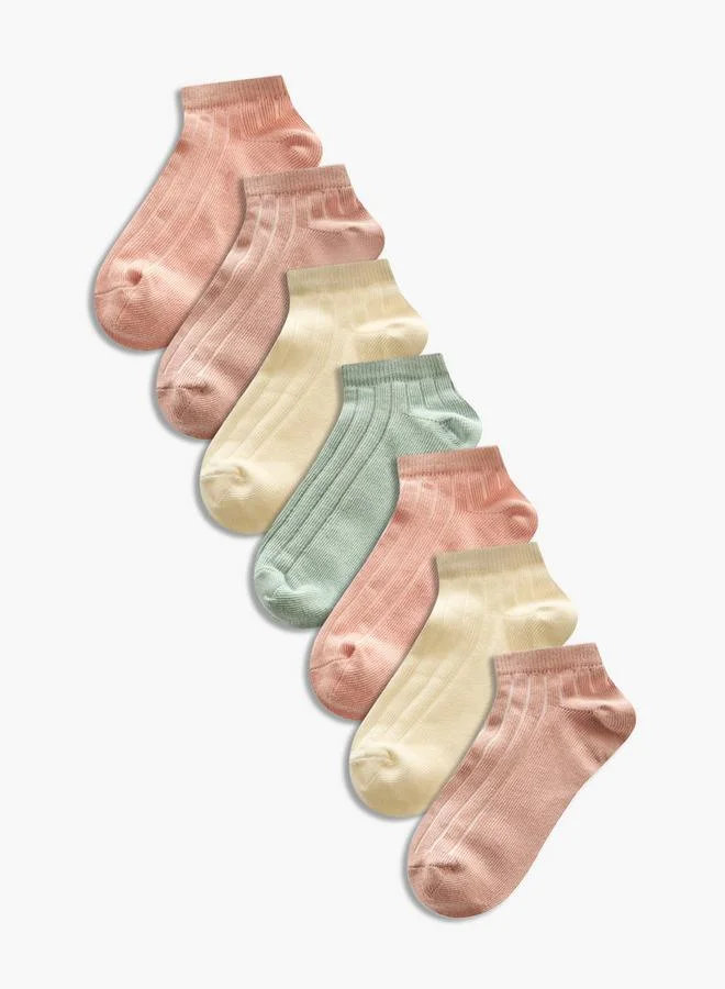 Flora Bella By Shoexpress Pack Of 7 Girls Socks Non Terry Ankle Length