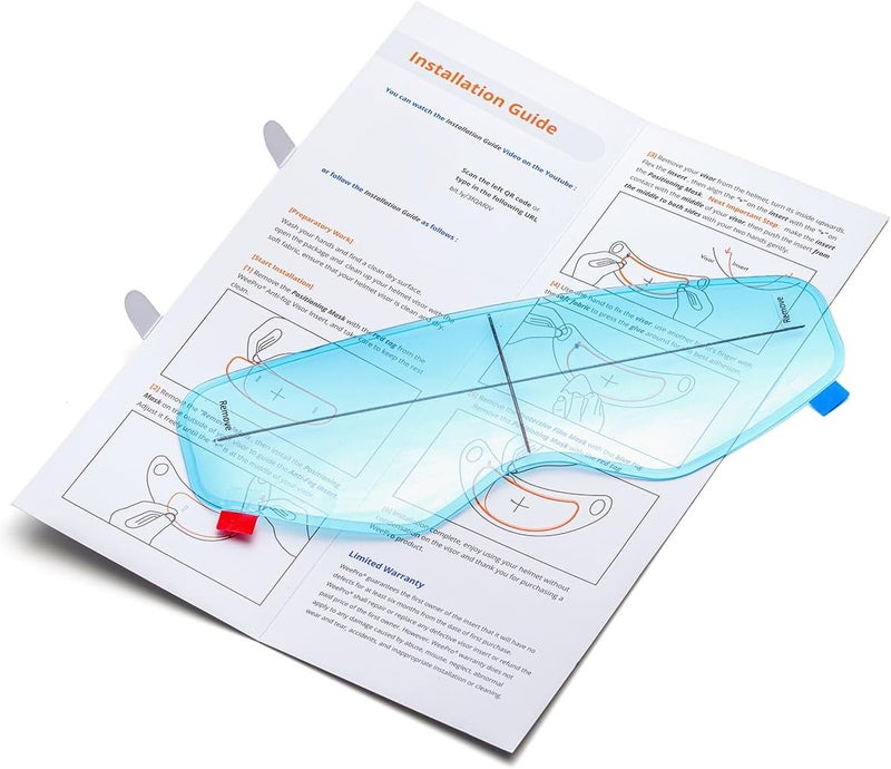 WeePro Anti Fog Helmet Visor Insert Compatible with KLIM Motorcycle Helmets Face Shield Anti Fog Film Sticker,Fog Resistant Clear Vision Helmet Shield for Cold and Rainy Days 3.7" x 10.7" - Image 4