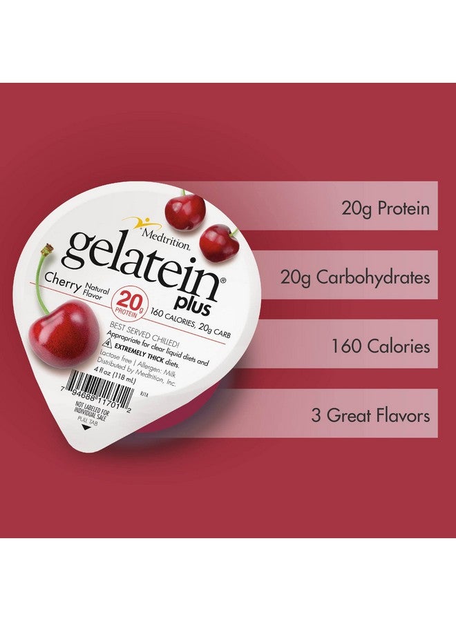 Medtrition Gelatein Plus Cherry: 20 grams of protein. Ideal for clear liquid diets, swallowing difficulties, dialysis and oncology. Great pre or post-workout snack. (12 pack) … - Image 3