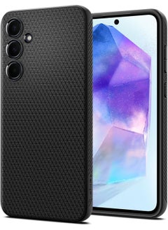 Spigen غطاء حماية Liquid Air لهاتف سامسونج جالاكسي A55 - أسود مطفي  - Image 1