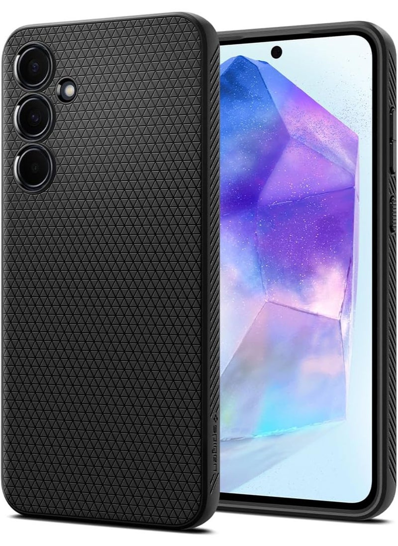 Spigen Liquid Air for Samsung Galaxy A55 Case Cover - Matte Black  - Image 1