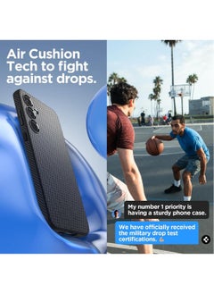 Spigen غطاء حماية Liquid Air لهاتف سامسونج جالاكسي A55 - أسود مطفي  - Image 4