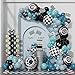 Eopelsm Race Car Balloon Garland Arch Kit 166PCS Dusty Blue Black Latex Balloon Wheel Checkered Foil Balloons for Race Car Two Fast Birthday Party Decorations - Image 2
