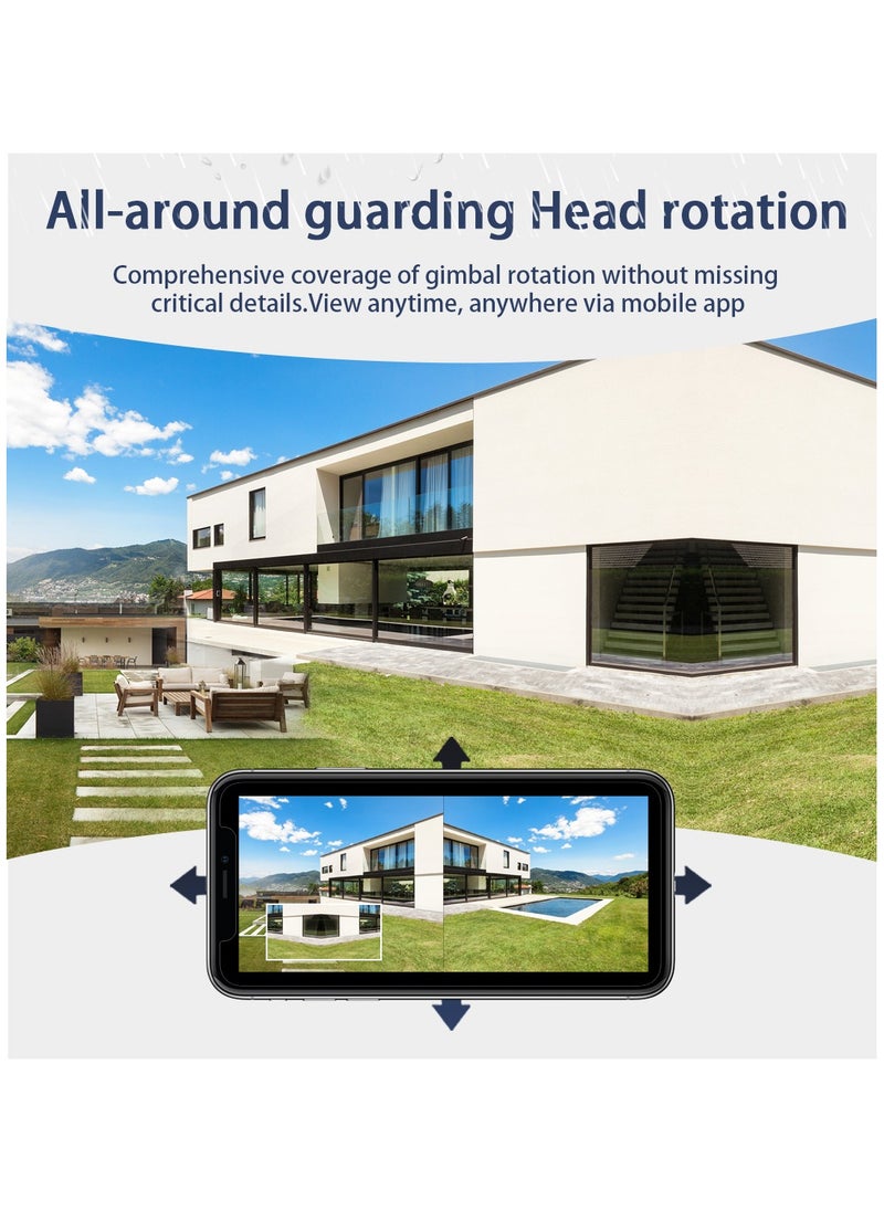 Generic - 4K Security WiFi Camera Outdoor with Three Lens, Wired Plug-in | 8MP Auto Tracking 360 View Indoor Home Security Camera, AI/Motion Detection, Color Night Vision, 2-Way Audio, SD/Cloud Storage - Image 1