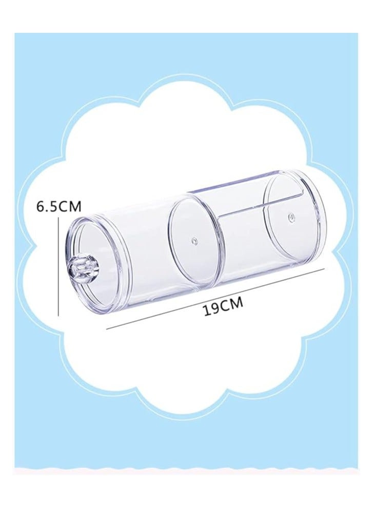 Acrylic Round Cotton Holder, 19.5x7 cm - Clear - Image 2