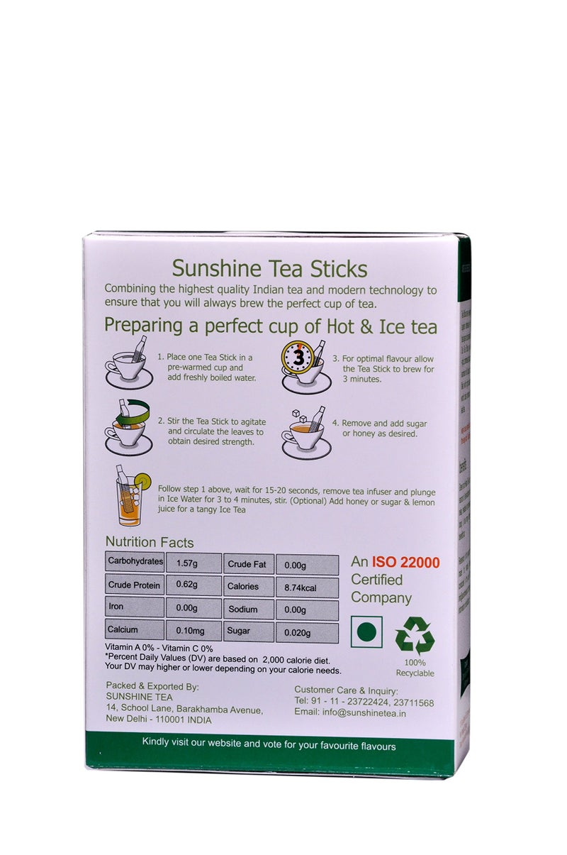 Sunshine Tea Sunshine Darjeeling Green Tea - 10 Tea Sticks - Image 2