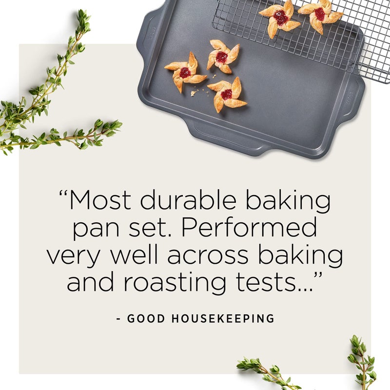 All-Clad Pro-Release Nonstick 9x13 Inch Oven Safe 450F Half Sheet, Cookie Sheet, Muffin Pan, Cooling & Baking Rack, Round & Loaf Cake Pans, Grey - Image 2