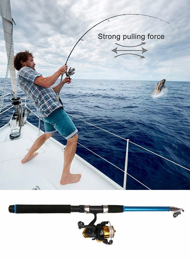 GROIC Fishing Rod Set, Fishing Pole Combo Set, 67cm Telescopic Fishing Rod and Reel Combom with Spinning Reel, Line, Bionic Bait, Hooks and Carrier Bag for Beginner Adults - Image 2