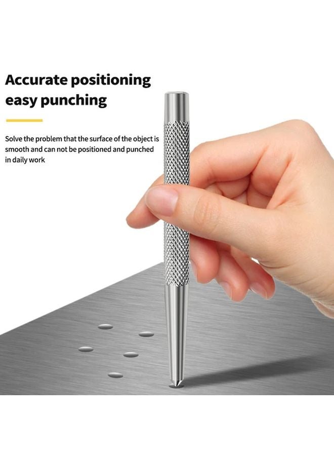 Heavy Duty Center Punch Tool with Knurled Shaft Chrome Plated Tip for Metalworking DIY - Image 5