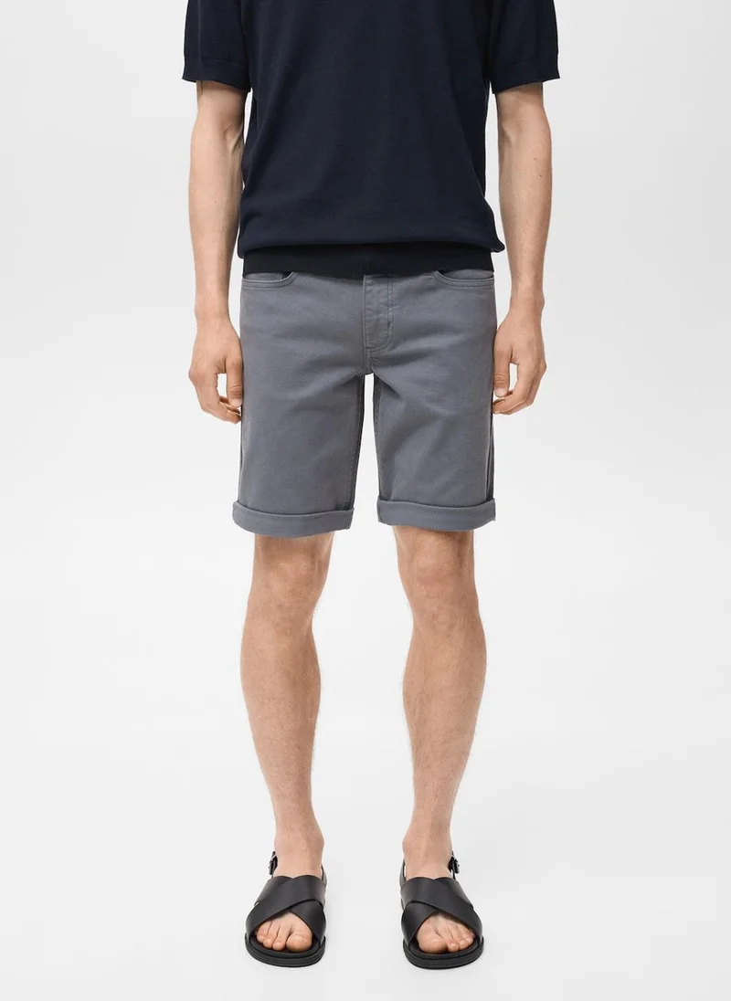 Mango Man Slim-Fit Denim Bermuda Shorts