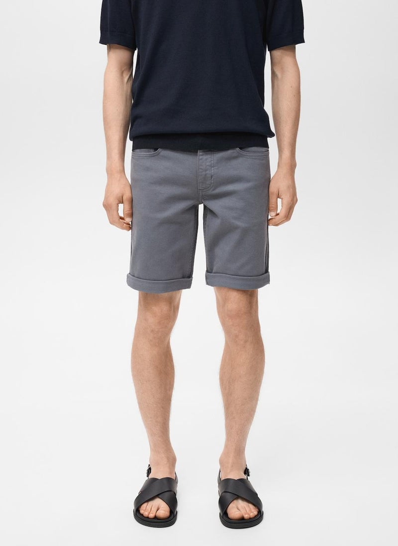 Mango Man Slim-Fit Denim Bermuda Shorts  - Image 1
