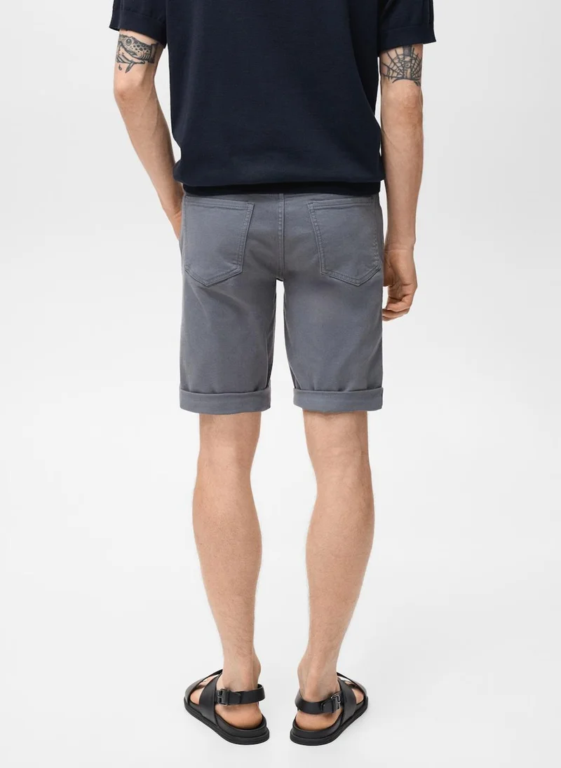 Mango Man Slim-Fit Denim Bermuda Shorts