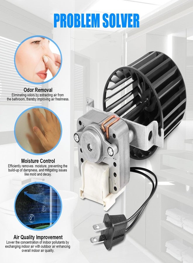 YEHERIT Upgraded S97009796 Bathroom Fan Motor Blower Assembly Compatible with Broan Nutone Bulb Ceiling Heaters 162-E, G, J, K, L, M & 164-E, G, J, K, L, M, Replace# 97009796 S97009758 S97009796B, 70 CFM - Image 4