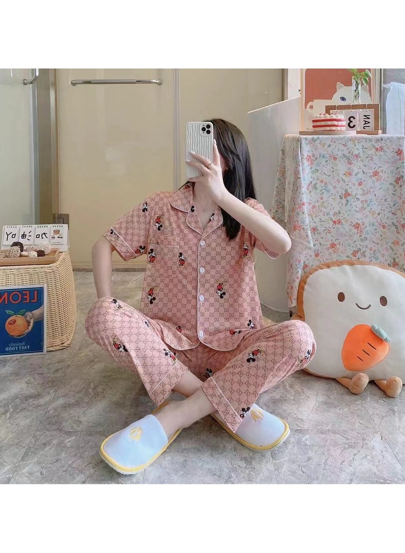 DubaiGallery Women's Pack Of 2 Top And Bottom Pyjama Set